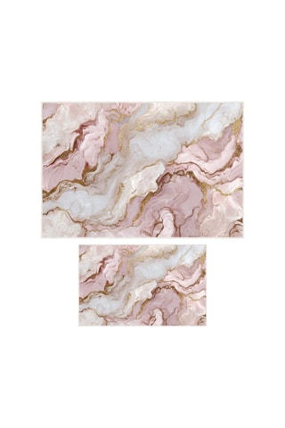 2 alfombras de baño - Rosa - 50 x 60/60 x 100 cm