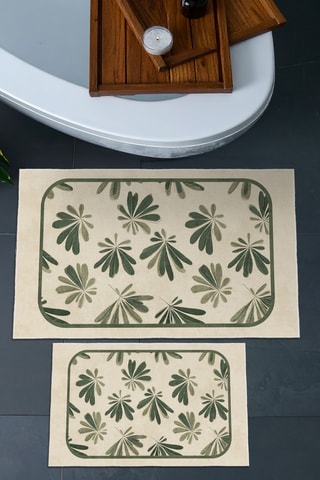 2 alfombras de baño - Beige - 50 x 60/60 x 100 cm