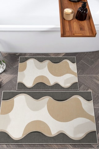 2 alfombras de baño - Beige - 50 x 60/60 x 100 cm