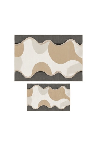 2 alfombras de baño - Beige - 50 x 60/60 x 100 cm