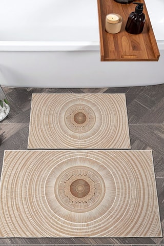2 alfombras de baño - Beige - 50 x 60/60 x 100 cm