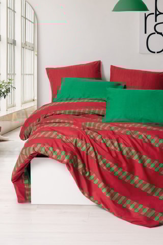 Juego de nórdico reversible de algodón 57 hilos/cm² - Verde