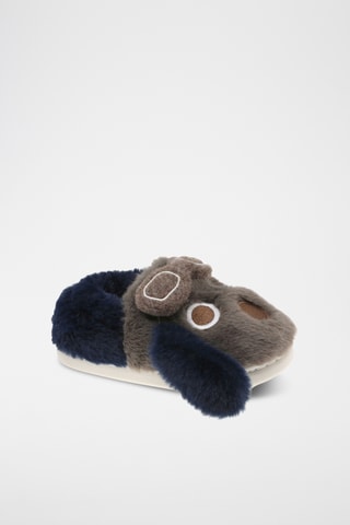 Zapatillas de casa - Azul marino y marrón