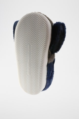 Zapatillas de casa - Azul marino y marrón