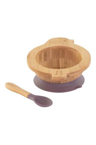 Bol et cuillère en bambou et silicone - Dès la naissance