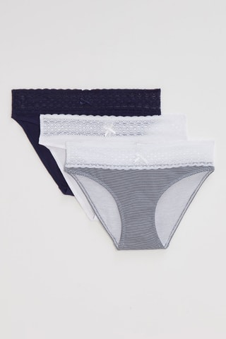 3 culottes Les Cotons Bio - Bleu - Variance