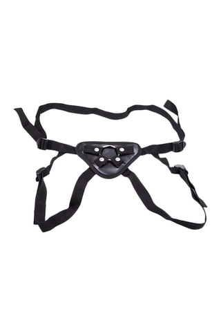 Harnais pour godemiché en cuir - Noir