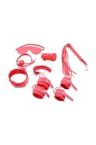 Set d'accessoires de bondage - Rouge - 10 pièces