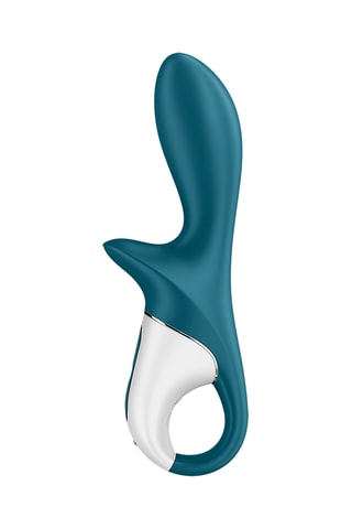 Vibromasseur anal Rabbit gonflable Air Pump Booty 2 - Bleu et blanc - 5 cm