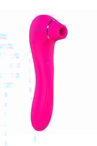 Vibromasseur stimulateur 2-en-1 télécommandé - Rose - 19 cm