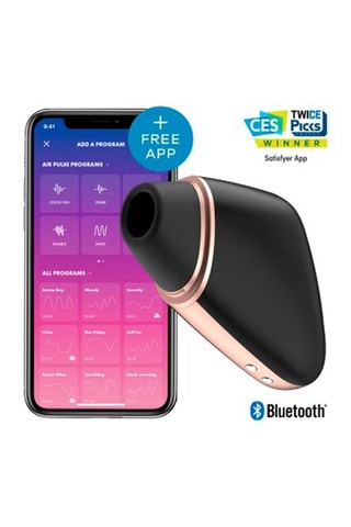 Stimulateur clitoridien connecté Satisfyer - Noir et doré rose