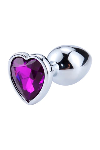 Plug bijou cœur - Violet - 8 cm