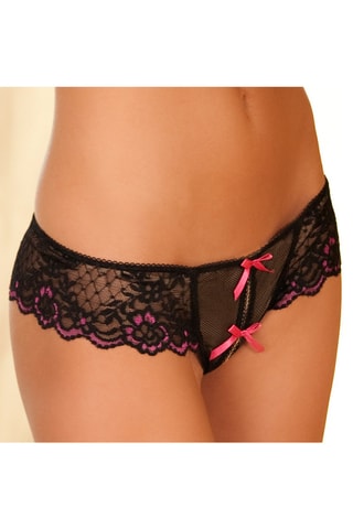 String ouvert - Noir et rose