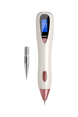Penna al plasma con indicatori LED - Bianco e dorato rosa
