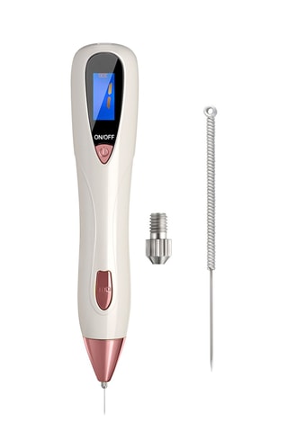 Penna al plasma con indicatori LED - Bianco e dorato rosa