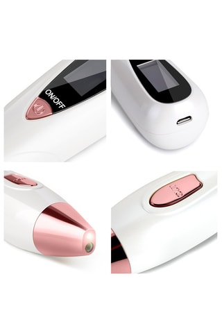 Penna al plasma con indicatori LED - Bianco e dorato rosa