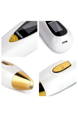 Penna al plasma con indicatori LED - Bianco e dorato