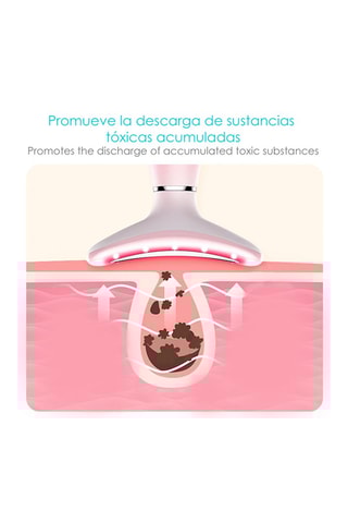 Massaggiatore a ultrasuoni e LED per viso e collo.