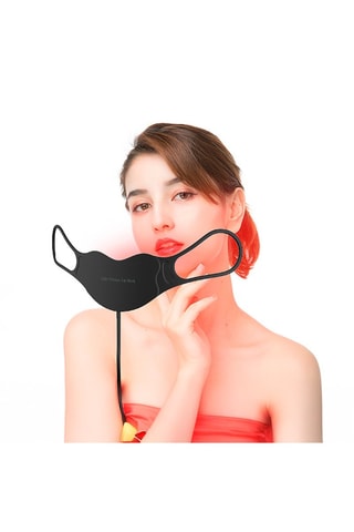 Maschera labbra con luce LED - Nero