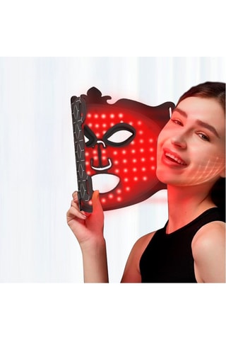 Maschera viso con luce LED - Nero e rosso