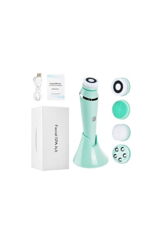 Spazzola detergente viso 4 estremità - Turchese