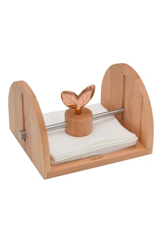 Beukenhouten Servettenhouder Printemps doré - 20 x 18 x 12 cm