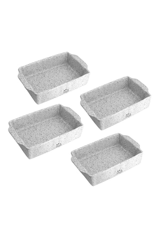 4 Aardewerk Ovenschalen Stonewhite 20 x 13 x 4,5 cm