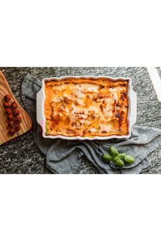 2 Aardewerk Ovenschalen Stonewhite - 34 x 22 x 7 cm en 30,5 x 18,5 x 6 cm