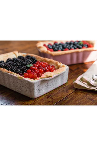 2 Aardewerk Ovenschalen Stonewhite - 34 x 22 x 7 cm en 30,5 x 18,5 x 6 cm