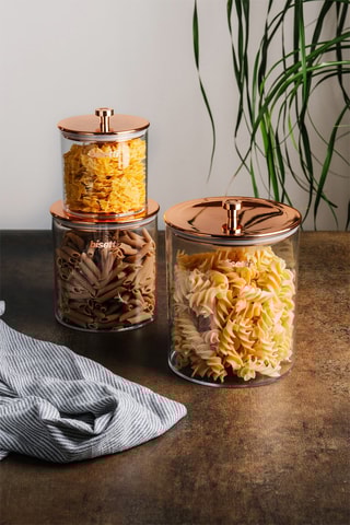 3 Bewaarbakjes StoneRose - 1 tot 3,4 l