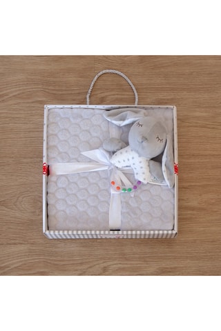 Couverture Liso avec hochet - Gris - Dès la naissance - 80 x 110 cm