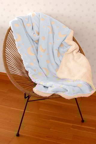 Couverture fluorescente Stars - Bleu - 110 x 140 cm