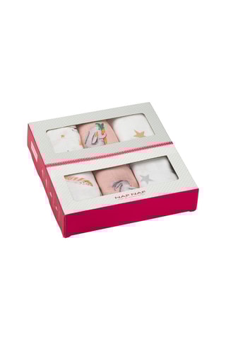 3 mousselines Cloe, Rabbit & Birds - Rose et blanc - 60 x 60 cm