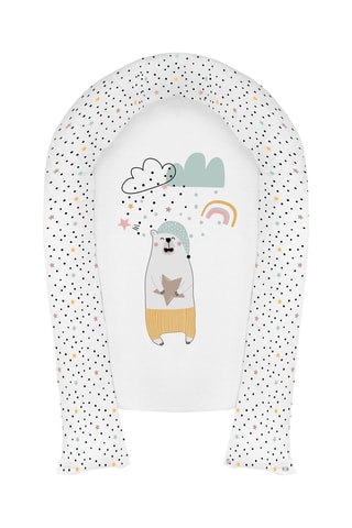 Réducteur de lit Nordic Bear - Blanc et jaune - 48 x 90 cm