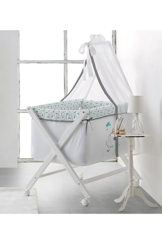 Mini berceau en bois et parure Fishing Stars - Jusqu'à 8 mois - 5 pièces