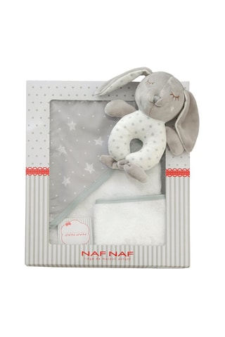 Coffret sortie de bain, gant et doudou Stars and Dots - 3 pièces - 75 x 75 cm