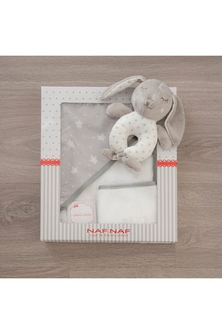 Coffret sortie de bain, gant et doudou Stars and Dots - 3 pièces - 75 x 75 cm