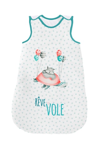 Gigoteuse - Blanc et turquoise  -  70 cm