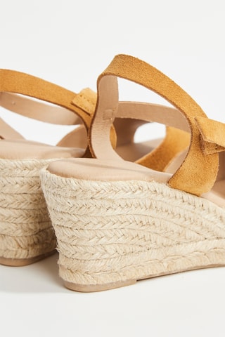Splitleren Espadrilles met Sleehak Joanna   Camel