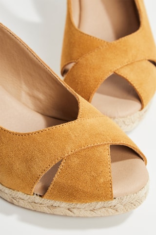 Splitleren Espadrilles met Sleehak Lou - Camel