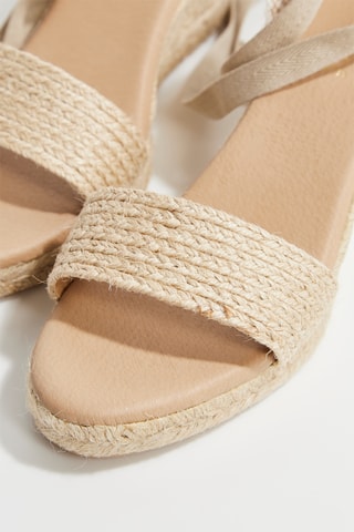Splitleren Espadrilles met Sleehak Lupin - Beige