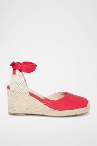 Espadrilles met Sleehak Olympe - Rood