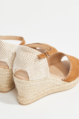 Splitleren Espadrilles met Sleehak Jaen - Camel