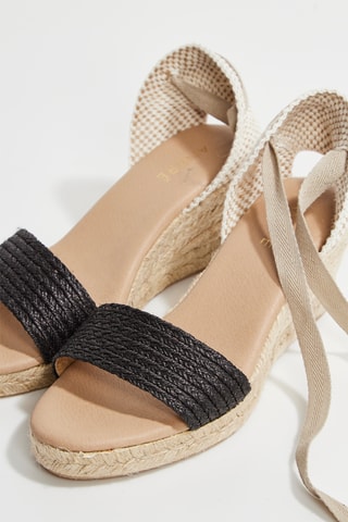 Splitleren Espadrilles met Sleehak Lupin - Zwart