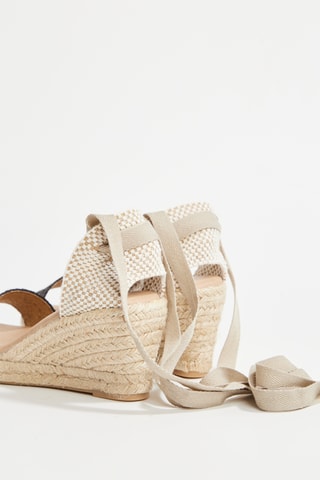 Splitleren Espadrilles met Sleehak Lupin - Zwart