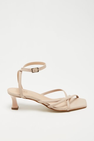 Sandalias de piel de tacón Stellia - Beige
