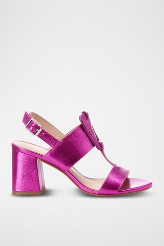 Leren Sandalen met Hak Eve - Fuchsia