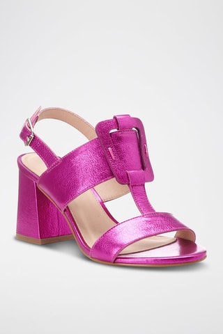 Leren Sandalen met Hak Eve - Fuchsia