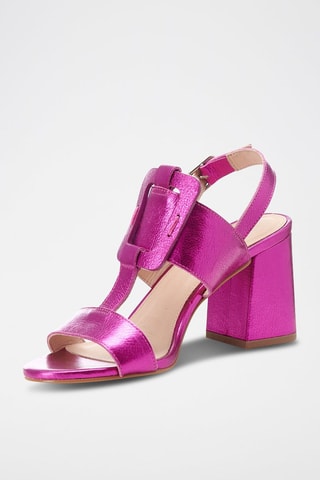 Leren Sandalen met Hak Eve - Fuchsia
