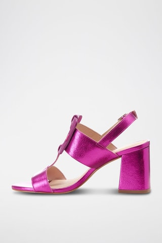 Leren Sandalen met Hak Eve - Fuchsia